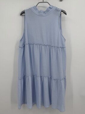 Pomander Place by Tuckernuck Blue Lightweight Gauze Morgan Dress XL 100% Cotton